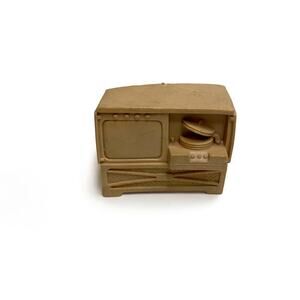 1950s Marx Miniature Dollhouse TV HiFi Stereo‎ Beige 1:18 Scale